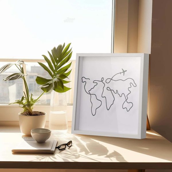 Travel Keepsake Shadow Box White 8x8 - Image 2