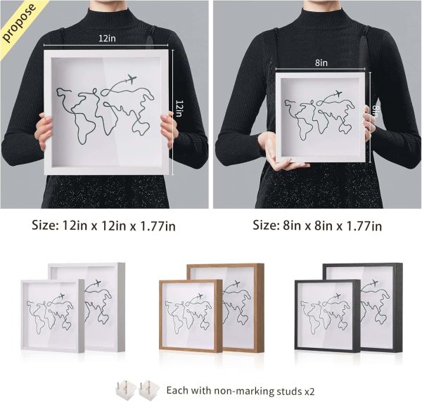 Travel Keepsake Shadow Box White 8x8 - Image 3