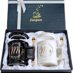 Luspan Mr Mrs Mug Set Bride Groom Couple Gift
