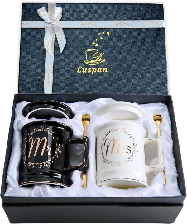 Luspan Mr Mrs Mug Set Bride Groom Couple Gift