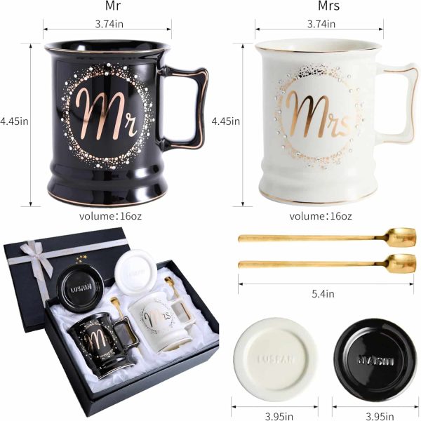 Luspan Mr Mrs Mug Set Bride Groom Couple Gift - Image 3