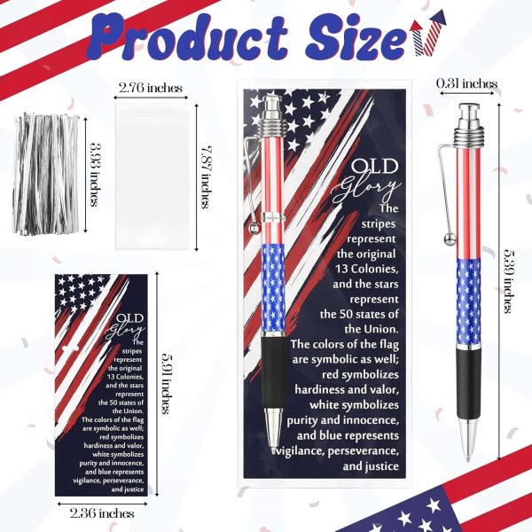 Patriotic American Flag Pens Bookmarks Veterans Gifts - Image 3