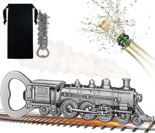 Steam Train Beer Opener Silver Locomotive Gift