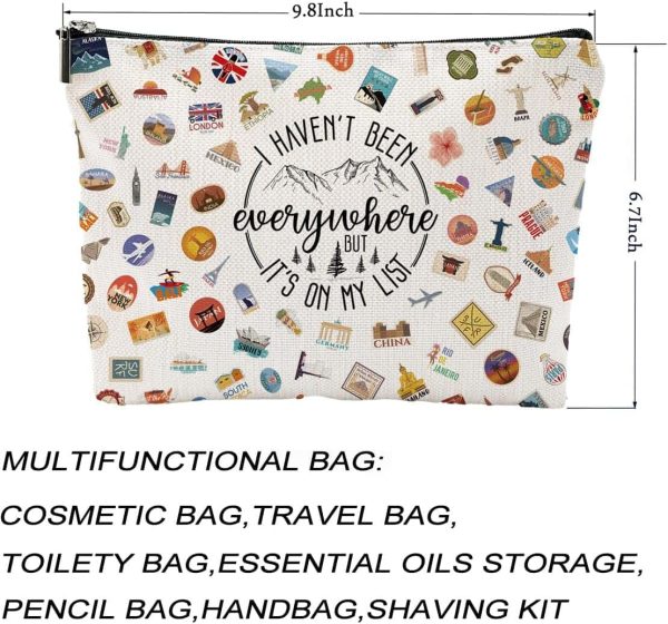 Women's Travel Cosmetic Toiletry Bag World Traveler Gift - Image 3