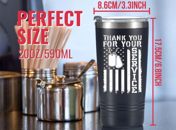 Veteran Military Appreciation Tumbler 20oz Black - Image 2
