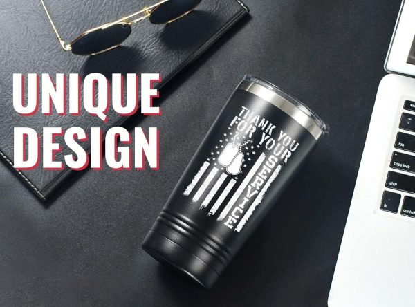 Veteran Military Appreciation Tumbler 20oz Black - Image 3
