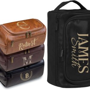Custom Leather Dopp Kit - Monogrammed Men's Toiletry Bag