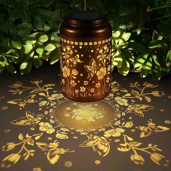 Solar Butterfly Metal Lanterns Led Garden Decor - Image 2