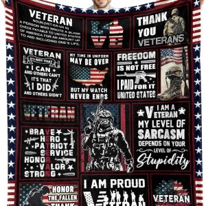 Veteran Gifts Blanket Vietnam Navy Army Air Force