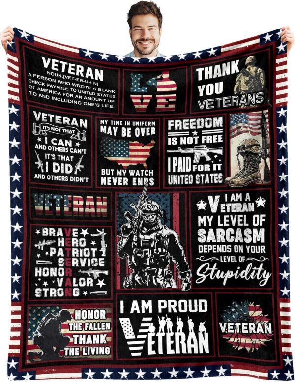 Veteran Gifts Blanket Vietnam Navy Army Air Force