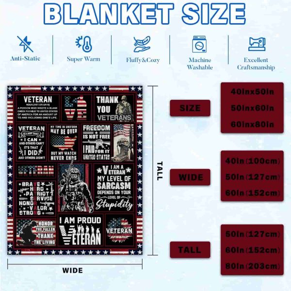 Veteran Gifts Blanket Vietnam Navy Army Air Force - Image 3