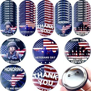Veteran Pins Patriotic American Flag Lapel Set