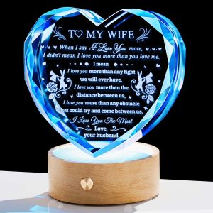 Romantic Crystal Heart Led Anniversary Gift Wife