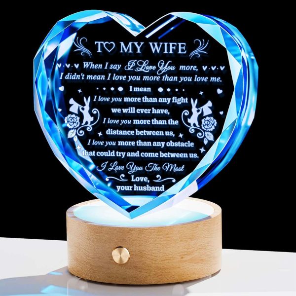 Romantic Crystal Heart Led Anniversary Gift Wife
