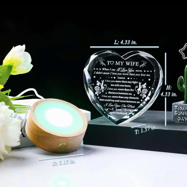 Romantic Crystal Heart Led Anniversary Gift Wife - Image 2