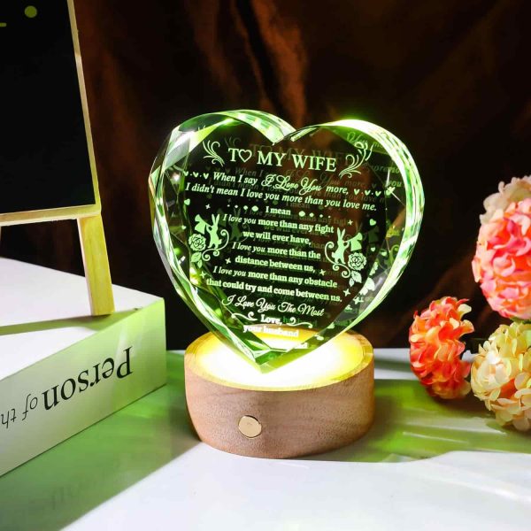 Romantic Crystal Heart Led Anniversary Gift Wife - Image 3