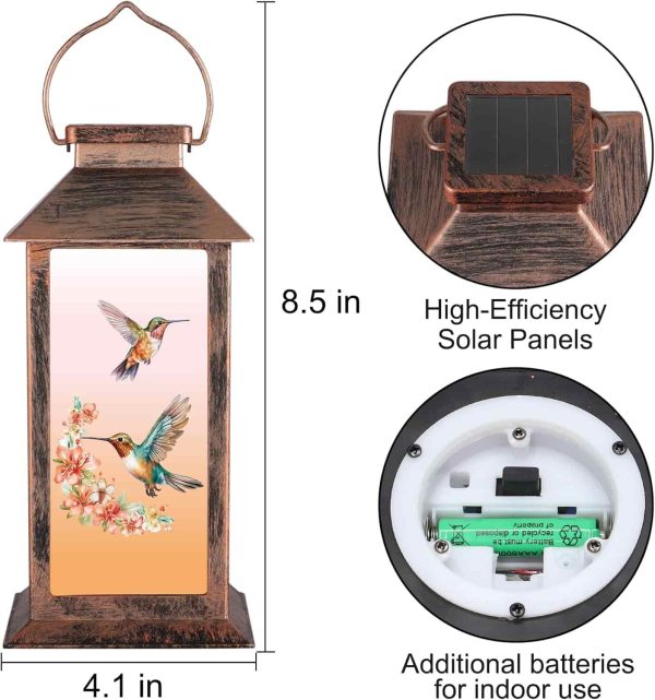 Solar Hummingbird Led Garden Lantern Decor - Image 3